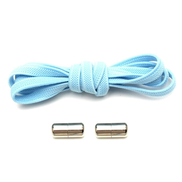 1Pair Lazy No Tie Shoe Laces Metal Capsule Button Elastic Shoestrings Shoelaces